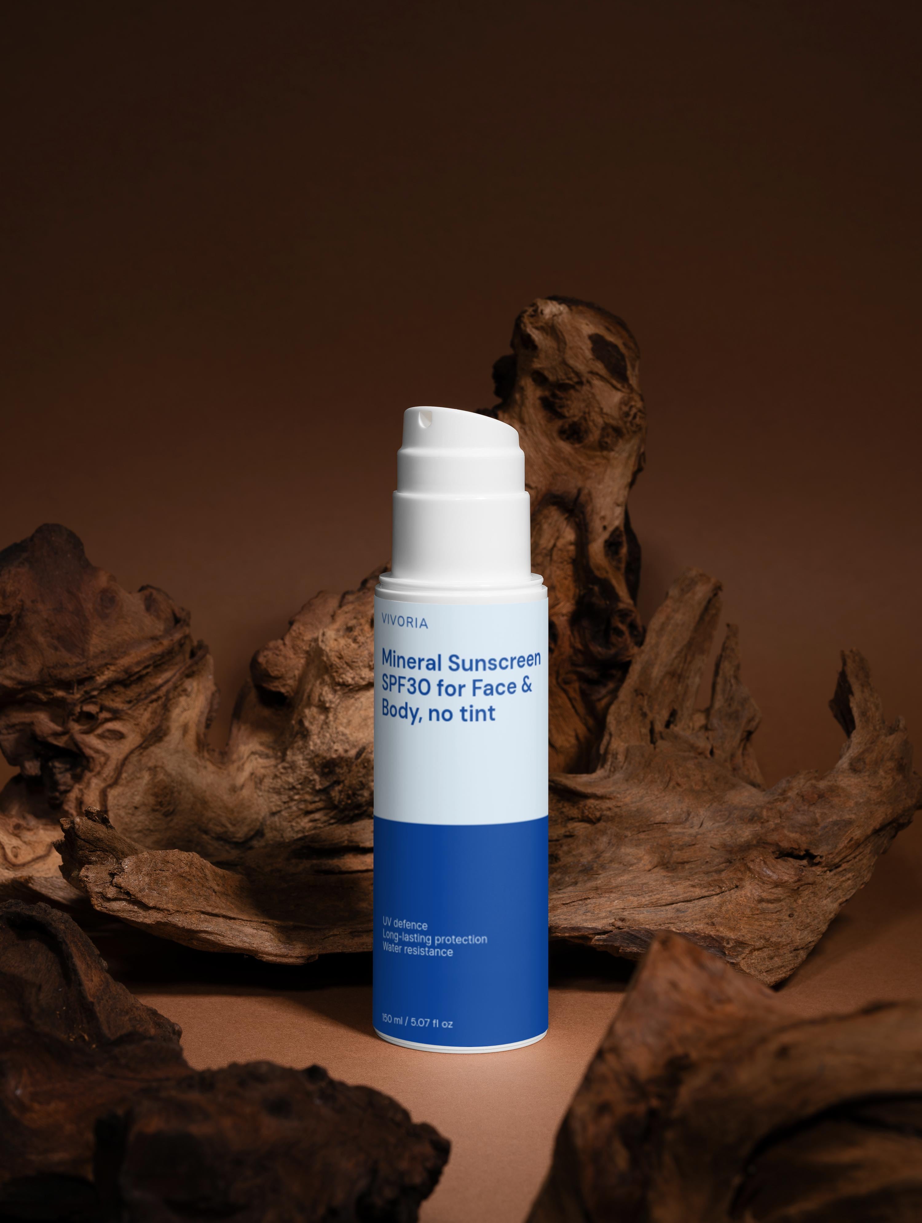 Mineral Sunscreen SPF30 for Face & Body, no tint